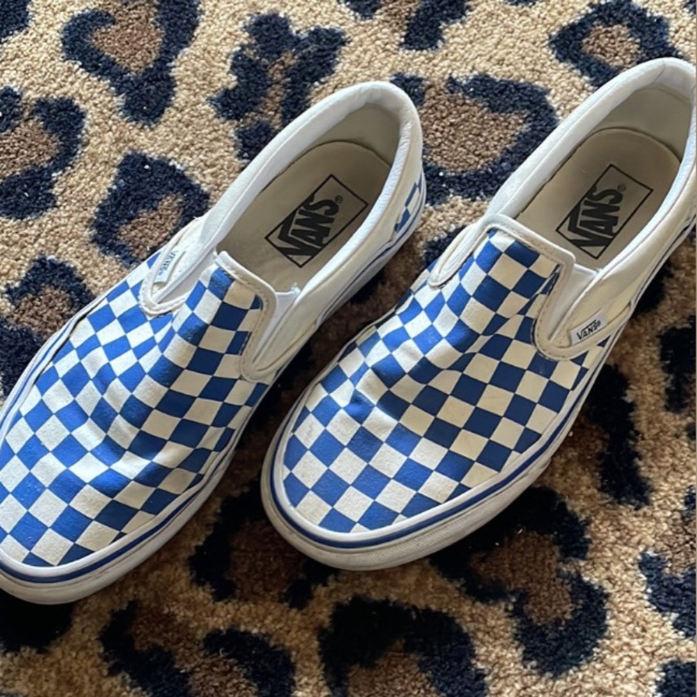 Blue checkered vans